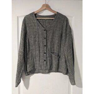 Flax | Jacquard V-Neck Jacket